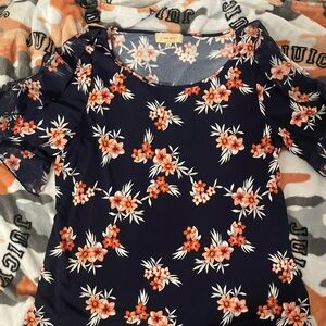 Stylish Floral Blouse in Navy by Diana Bell